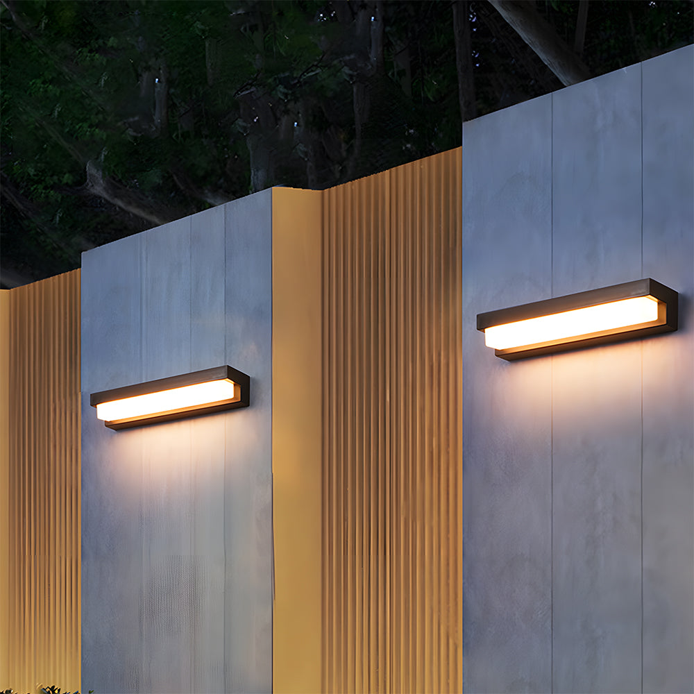 Solar Linear Black LED Outdoor Wall Light