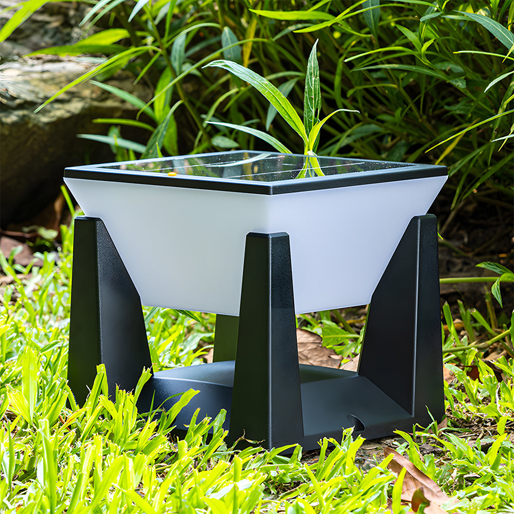 Simple Solar Power Black Outdoor LED Wall/Floor Lights