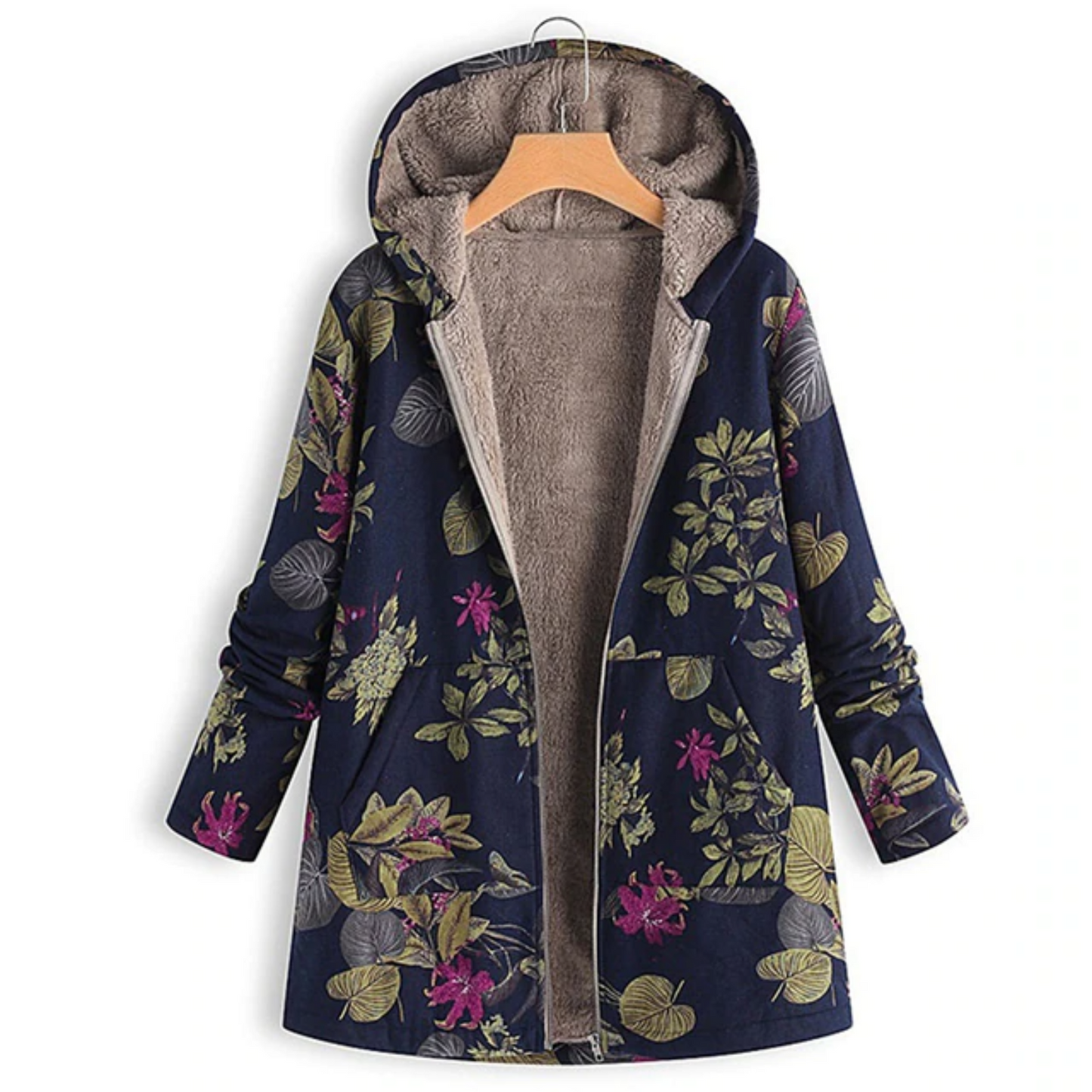 Warme Damesjas met Bloemenprint – Casual & Comfortabel voor Herfst/Winter
