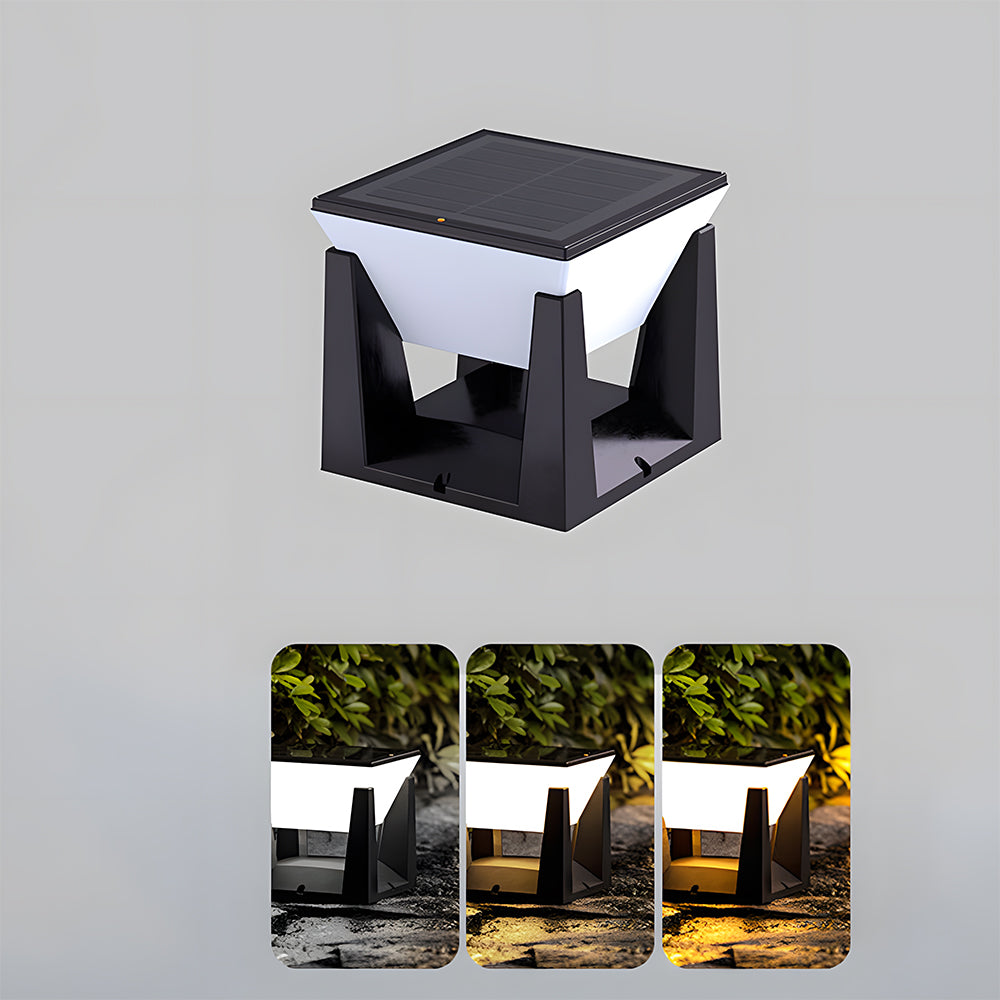 Simple Solar Power Black Outdoor LED Wall/Floor Lights