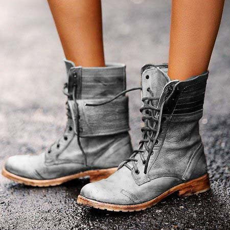Dames Veterboots – Urban Enkelboots met Klassieke Look