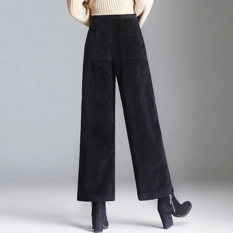 Corduroy Damenhose mit Weiten Beinen