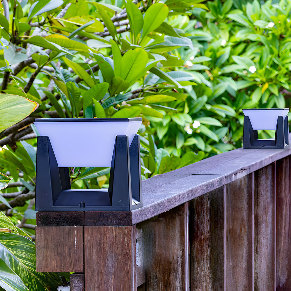Simple Solar Power Black Outdoor LED Wall/Floor Lights