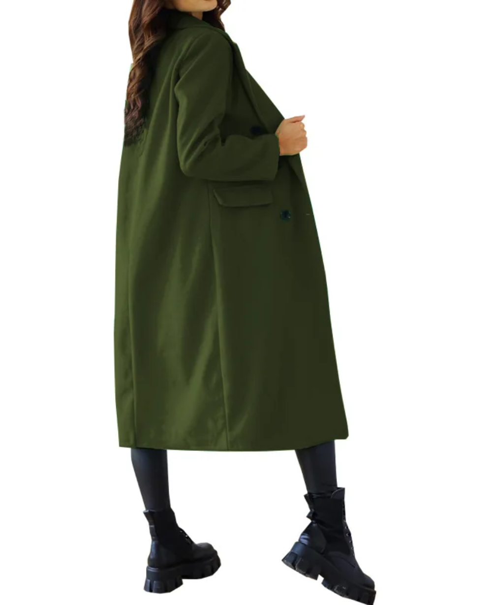 Lange Elegante Getailleerde Trenchcoat voor Dames | Perfect voor Herfst en Winter