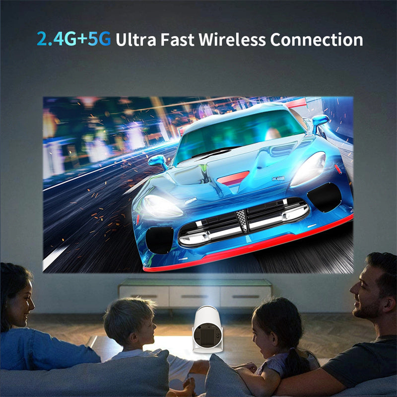 Draagbare 4K Smart Beamer met WiFi & Bluetooth - 180 Graden Projectiehoek en Autofocus