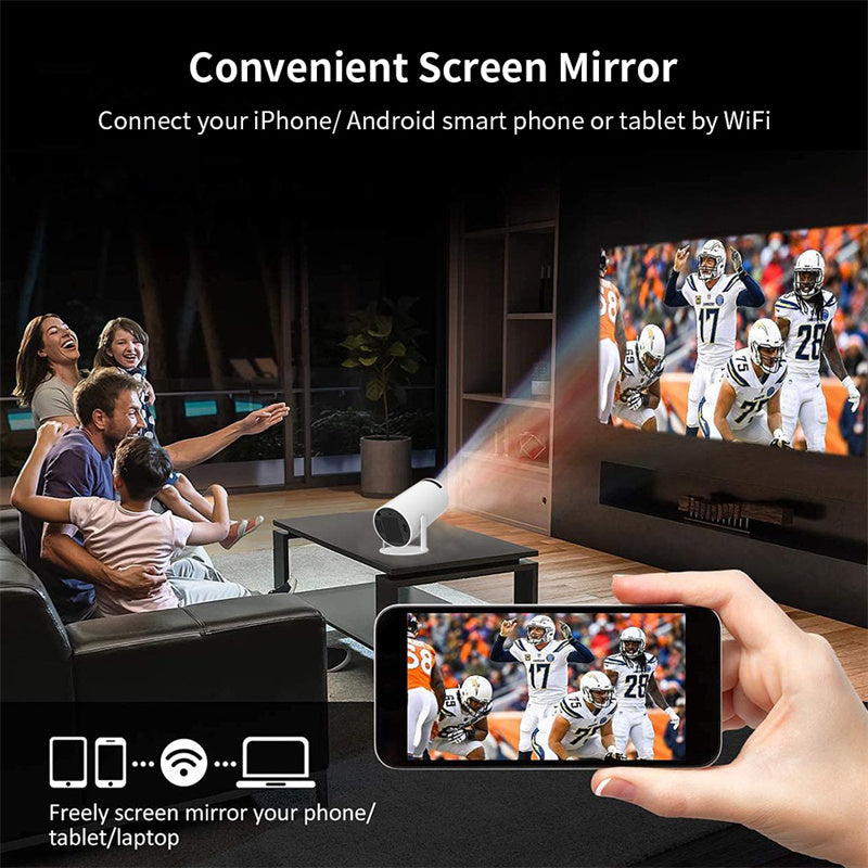 Draagbare 4K Smart Beamer met WiFi & Bluetooth - 180 Graden Projectiehoek en Autofocus