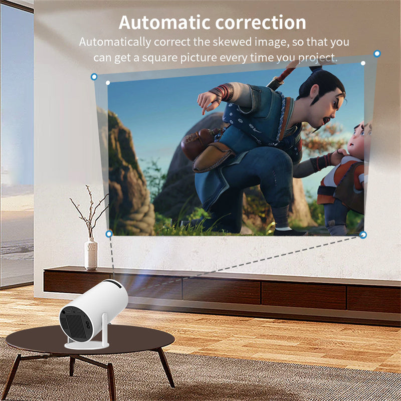 Draagbare 4K Smart Beamer met WiFi & Bluetooth - 180 Graden Projectiehoek en Autofocus