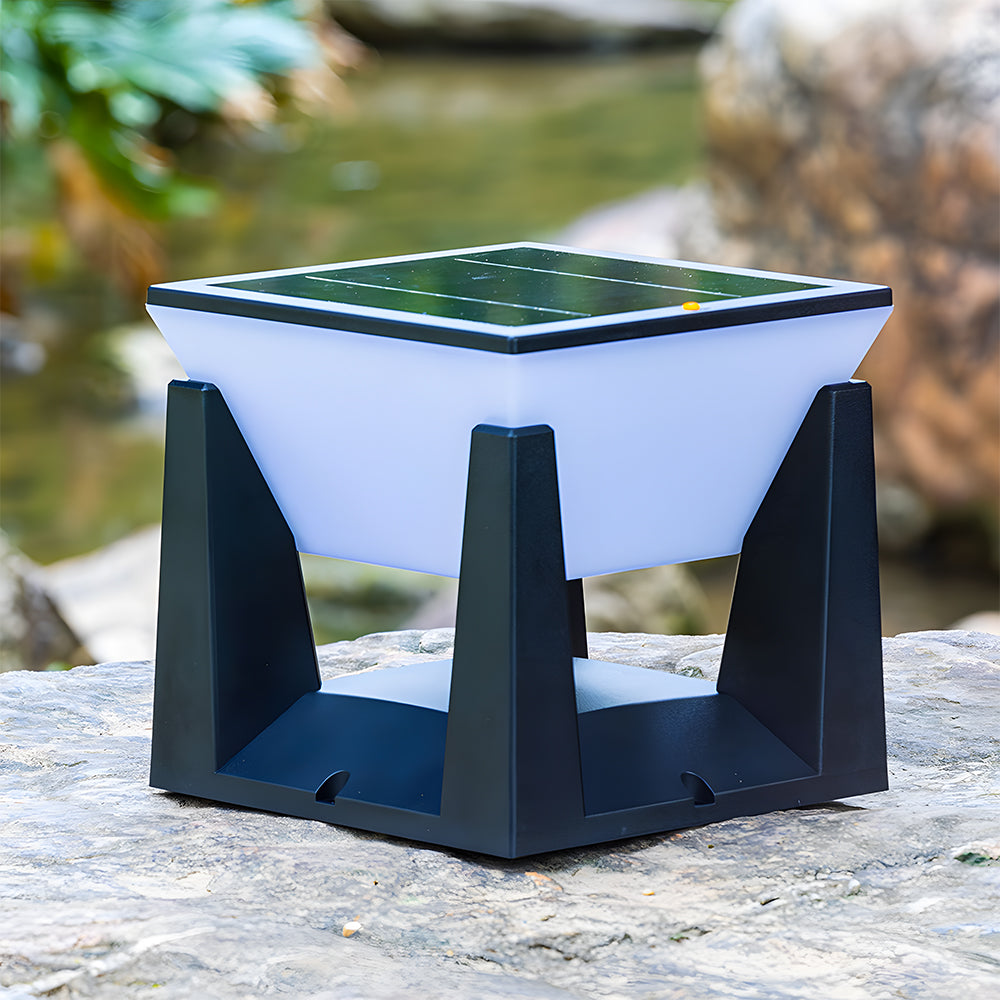 Simple Solar Power Black Outdoor LED Wall/Floor Lights