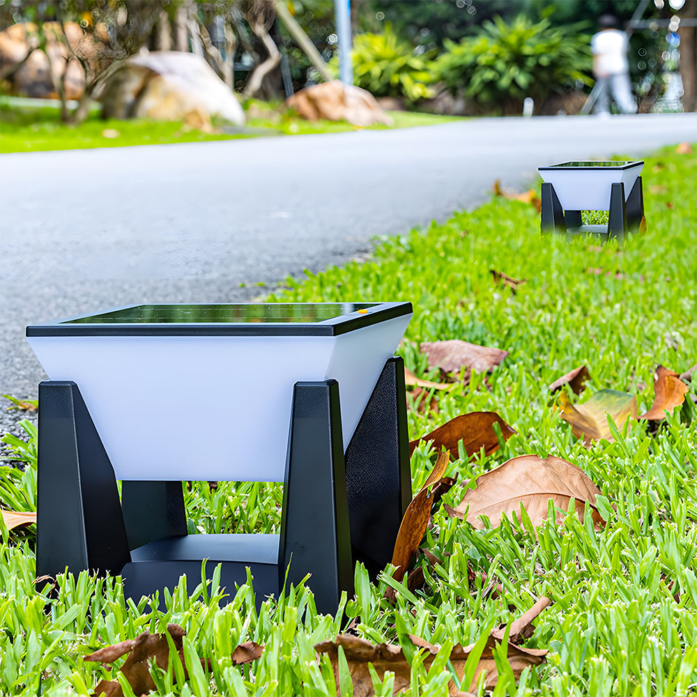 Simple Solar Power Black Outdoor LED Wall/Floor Lights