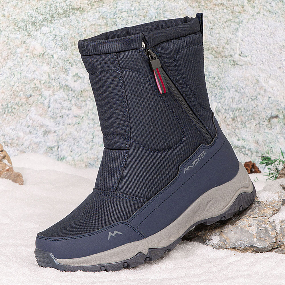 Dames Winter Laarzen met Zijrits - Waterdichte, Antislip, Duurzame Sneeuwlaarzen met Warme Voering