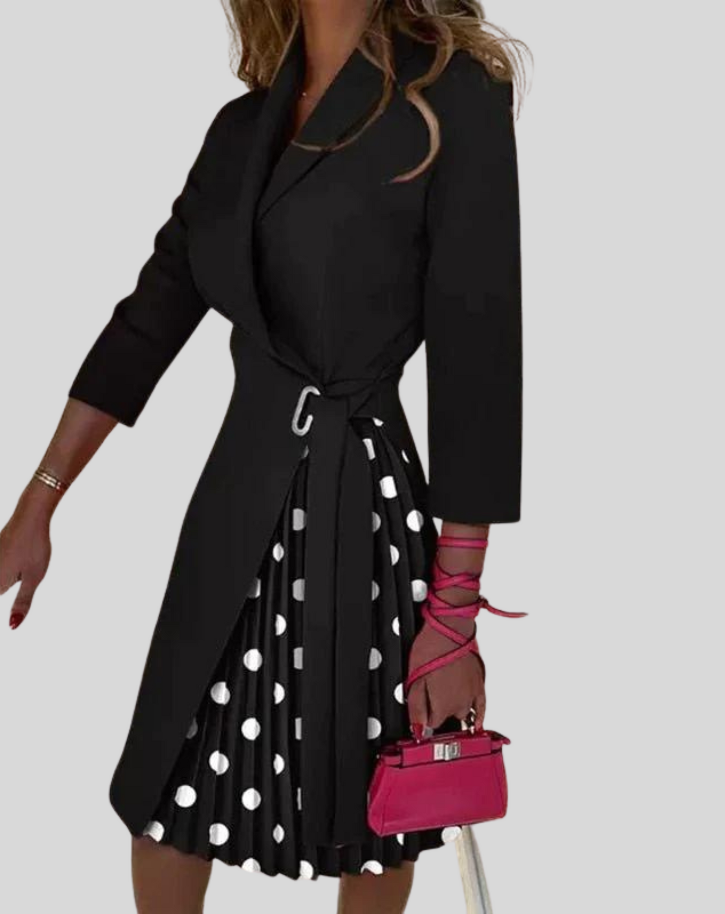 Dames Blazerjurk met Riem – Multicolor & Stijlvol met Halve Mouwen