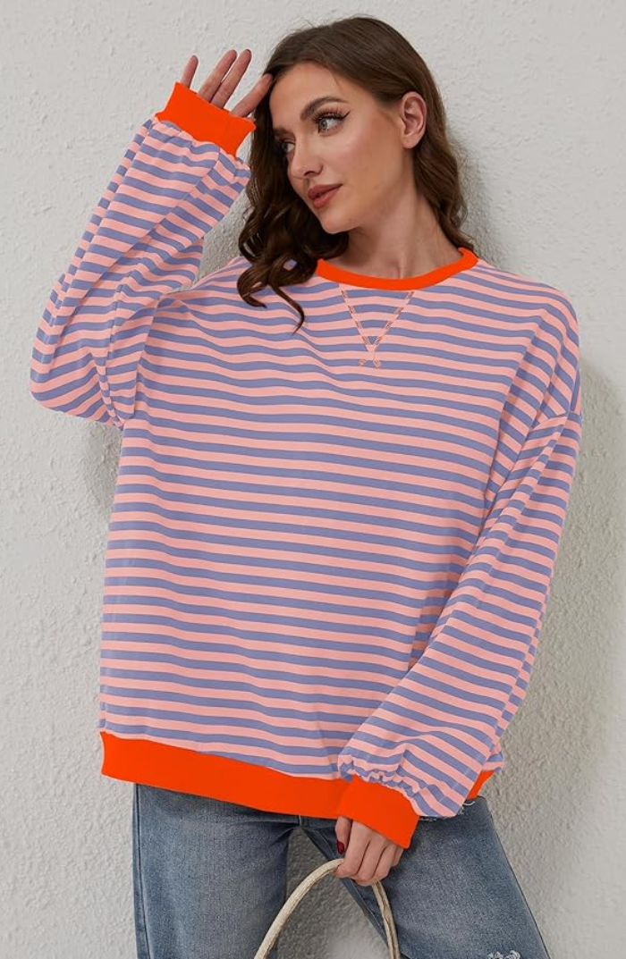 Oversized Gestreepte Damestrui – Comfortabel, Tijdloos & Stijlvol