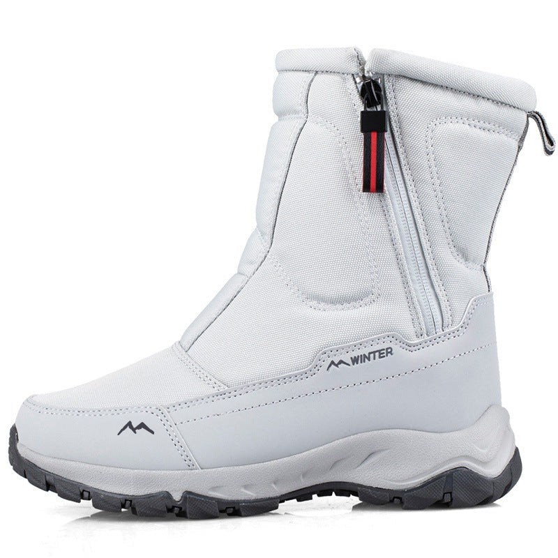 Dames Winter Laarzen met Zijrits - Waterdichte, Antislip, Duurzame Sneeuwlaarzen met Warme Voering