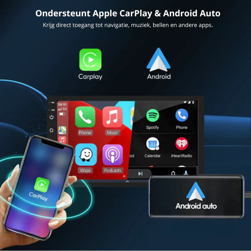 1 DIN Autoradio 7 Zoll – Apple CarPlay & Android Auto | Bluetooth & Navigation