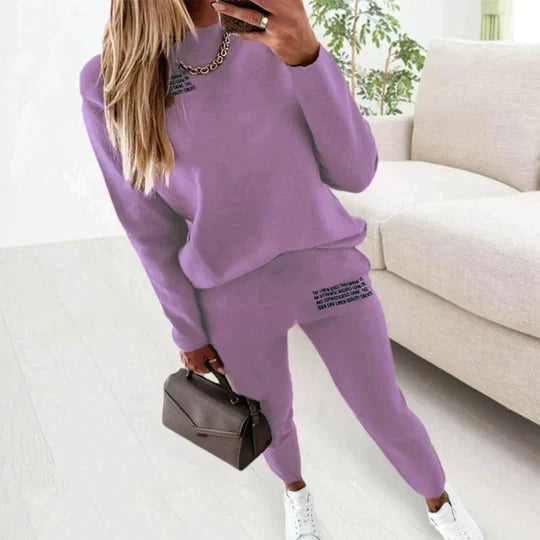 Comfortabel Dames Trainingspak – Tweedelig Met Elastische Taille & Pockets
