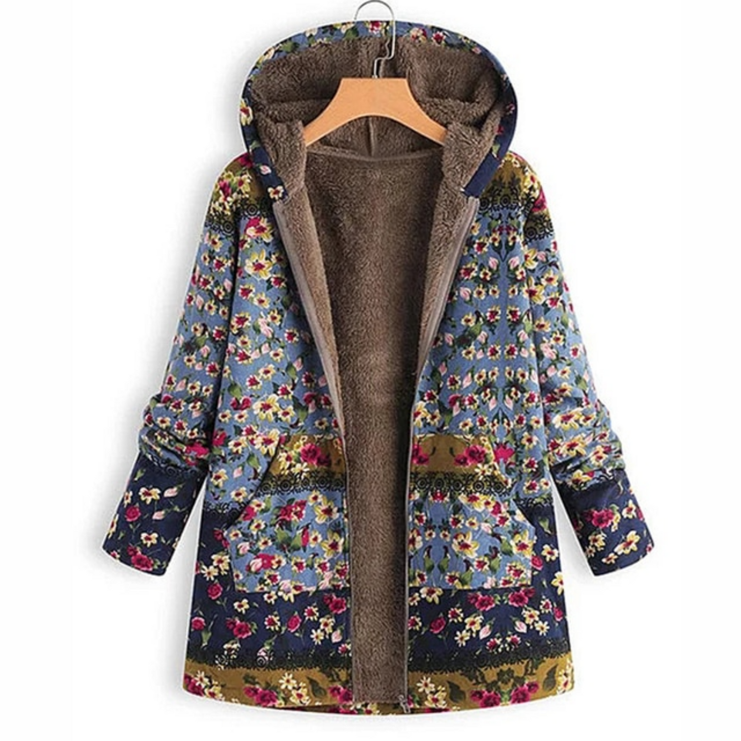 Warme Damesjas met Bloemenprint – Casual & Comfortabel voor Herfst/Winter