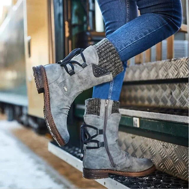Waterdichte Dames Snowboots – Halfhoge Winterlaarzen met Antislip Zool
