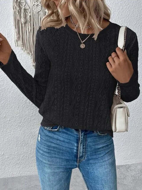 Elegante Kanten Blouse met Lange Mouwen