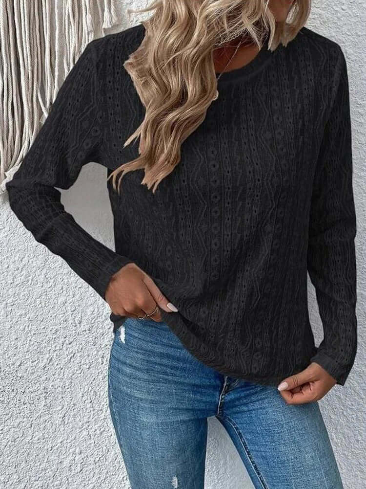 Elegante Kanten Blouse met Lange Mouwen