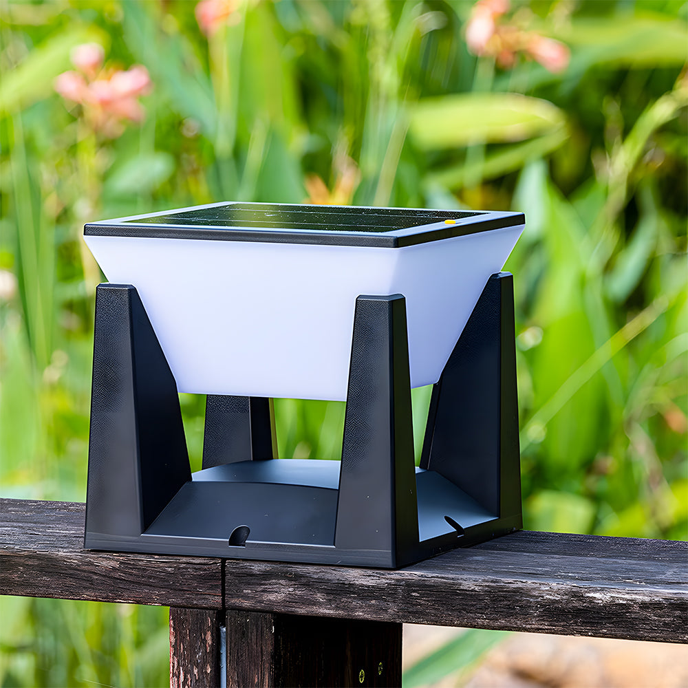 Simple Solar Power Black Outdoor LED Wall/Floor Lights