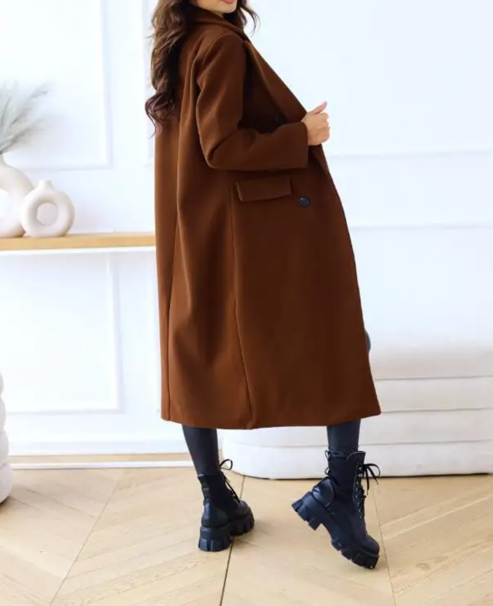Lange Elegante Getailleerde Trenchcoat voor Dames | Perfect voor Herfst en Winter
