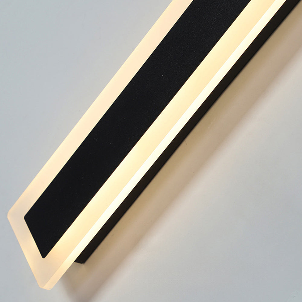 IP65 Moderne Minimalistische Buitenlamp – Zwarte LED Wandlamp in Acryl voor Tuin, Gevel of Padverlichting