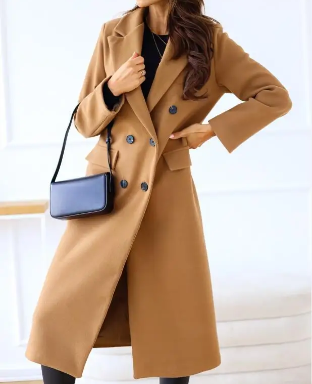 Lange Elegante Getailleerde Trenchcoat voor Dames | Perfect voor Herfst en Winter