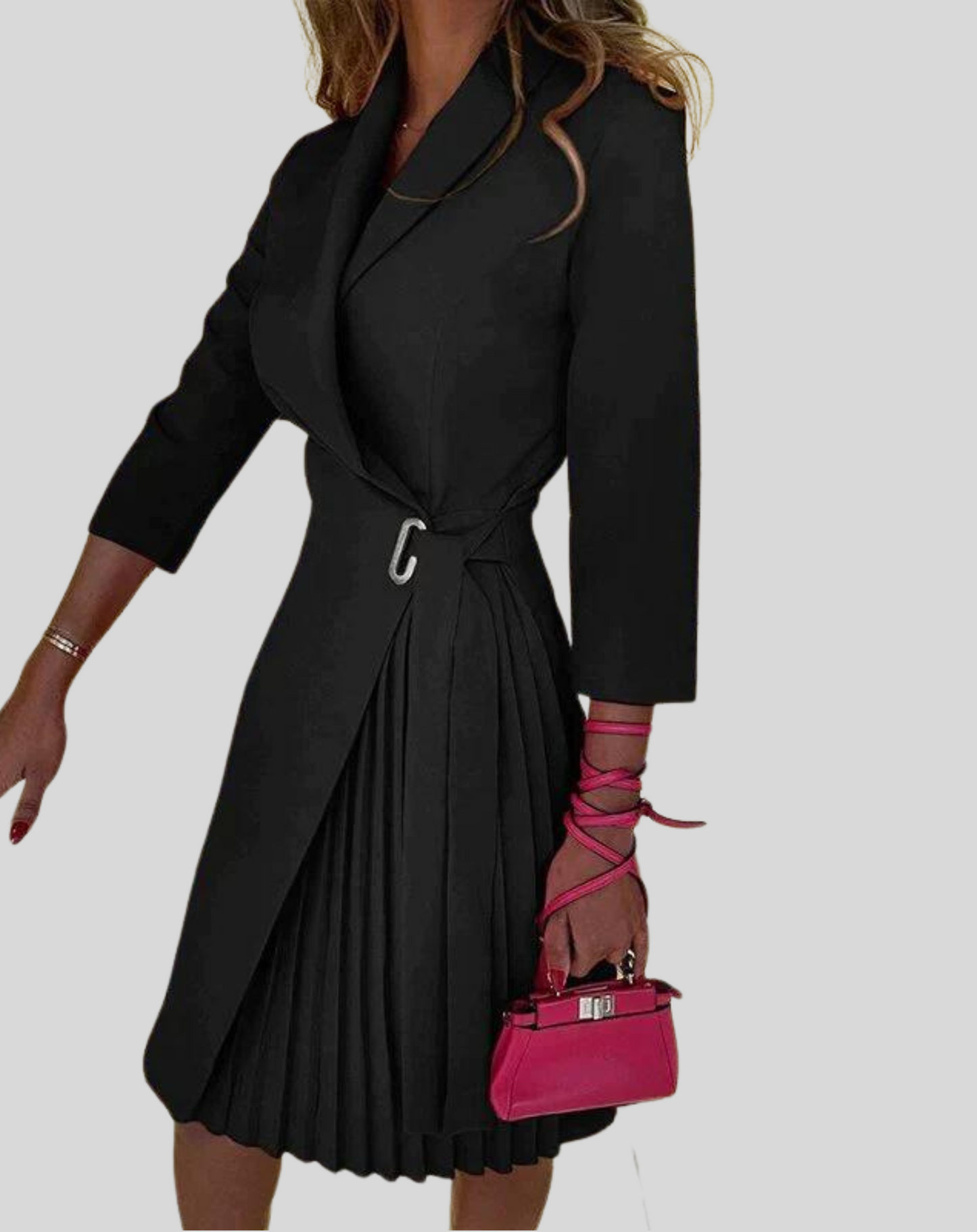 Dames Blazerjurk met Riem – Multicolor & Stijlvol met Halve Mouwen