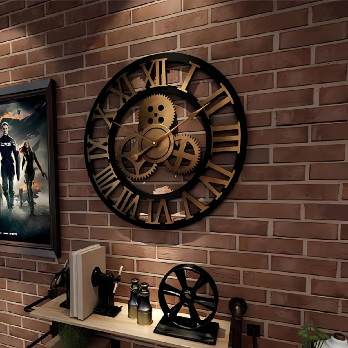 RetroTimeless Wandklok – Vintage Industriële Houten Klok