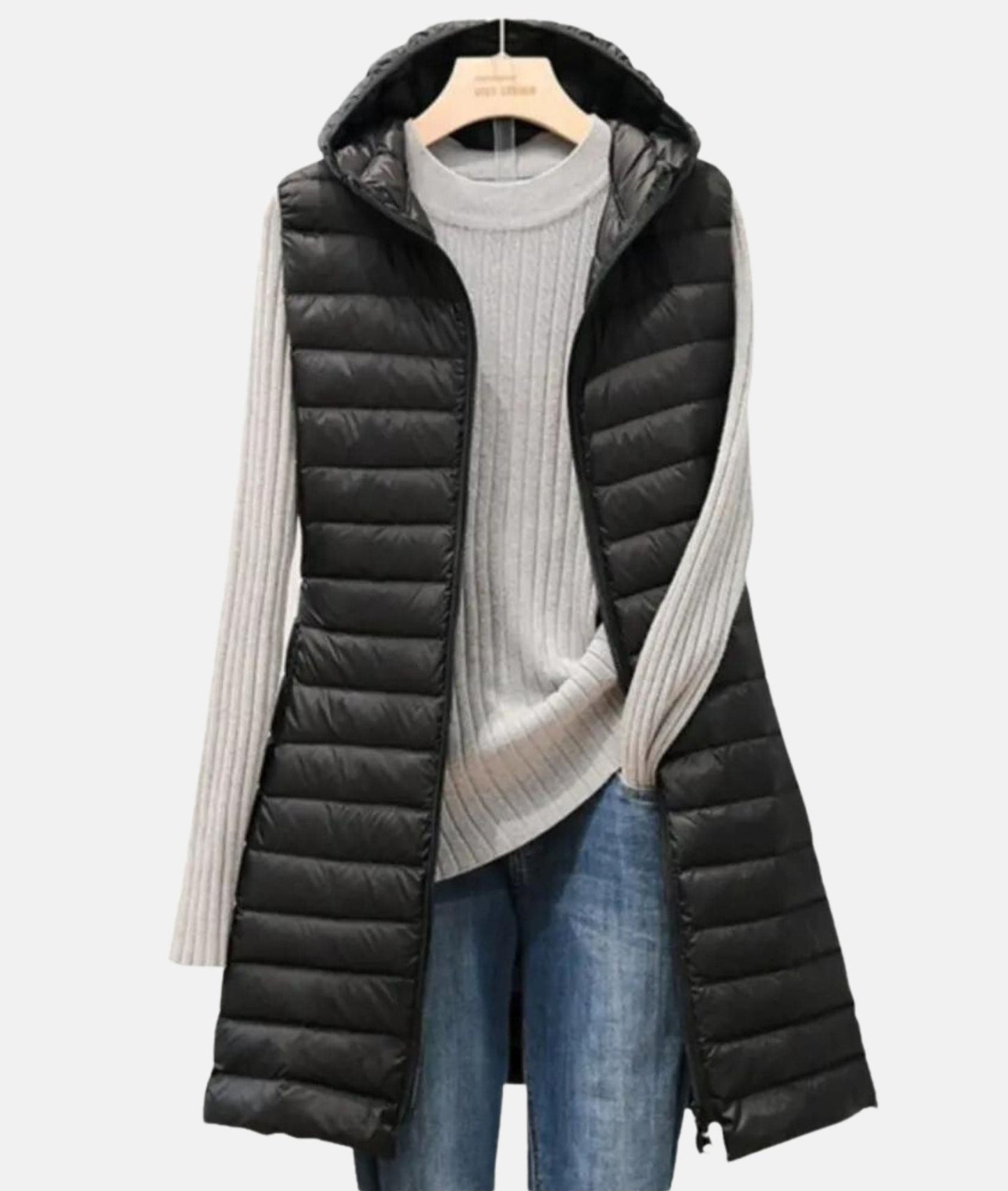 Licht Gewatteerde Lange Damesjas – Casual en Modern voor de Winter