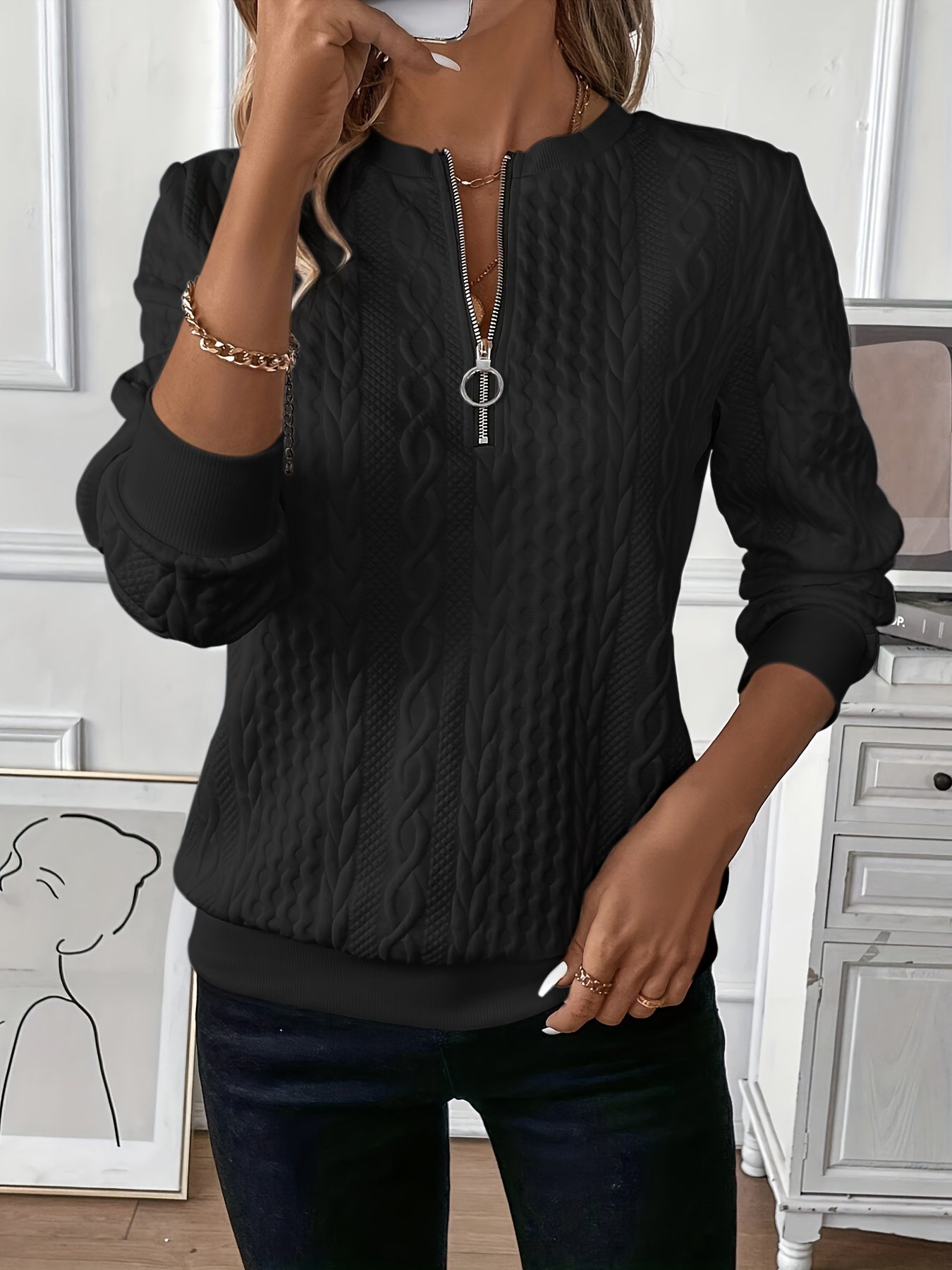 Dames Sweater met Rits – Zachte Trui voor Elk Seizoen