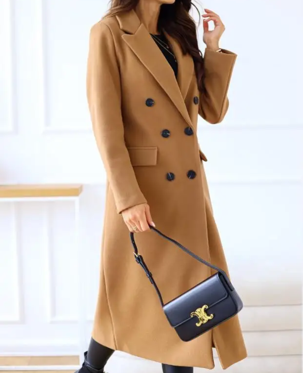 Lange Elegante Getailleerde Trenchcoat voor Dames | Perfect voor Herfst en Winter
