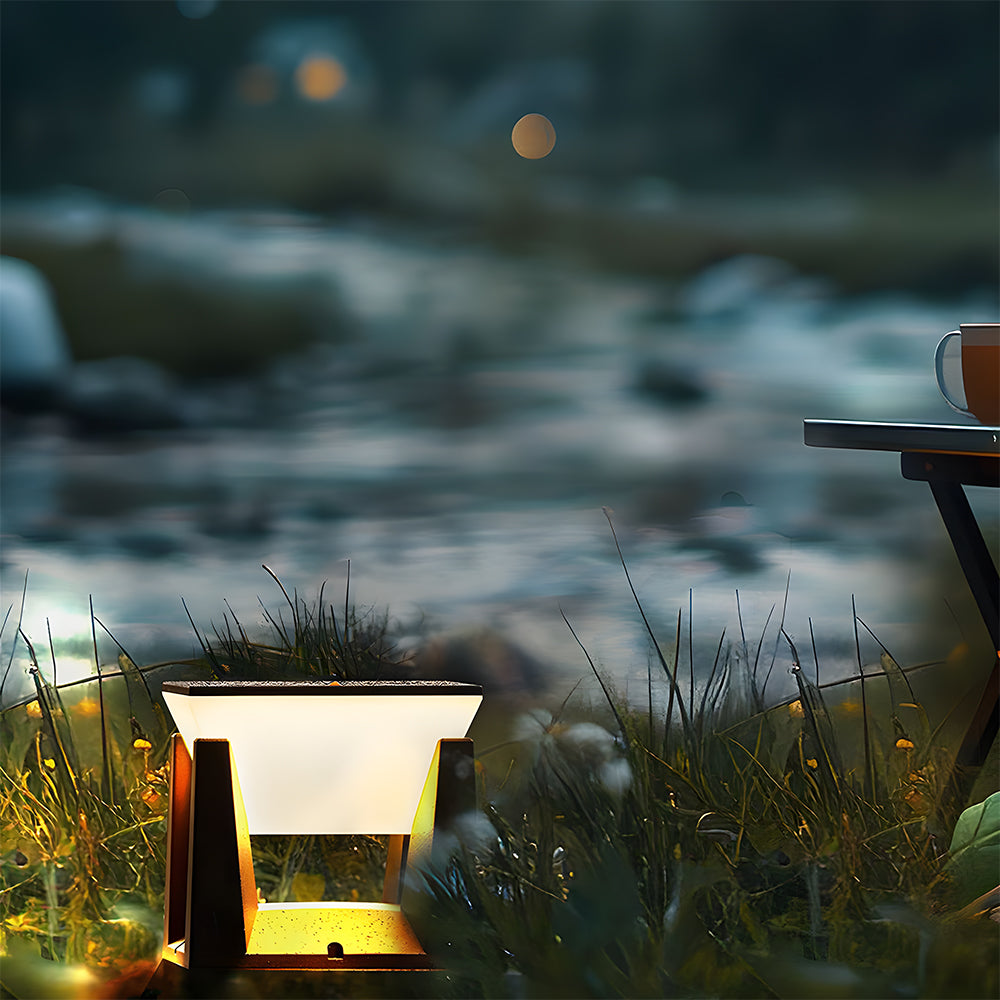 Simple Solar Power Black Outdoor LED Wall/Floor Lights