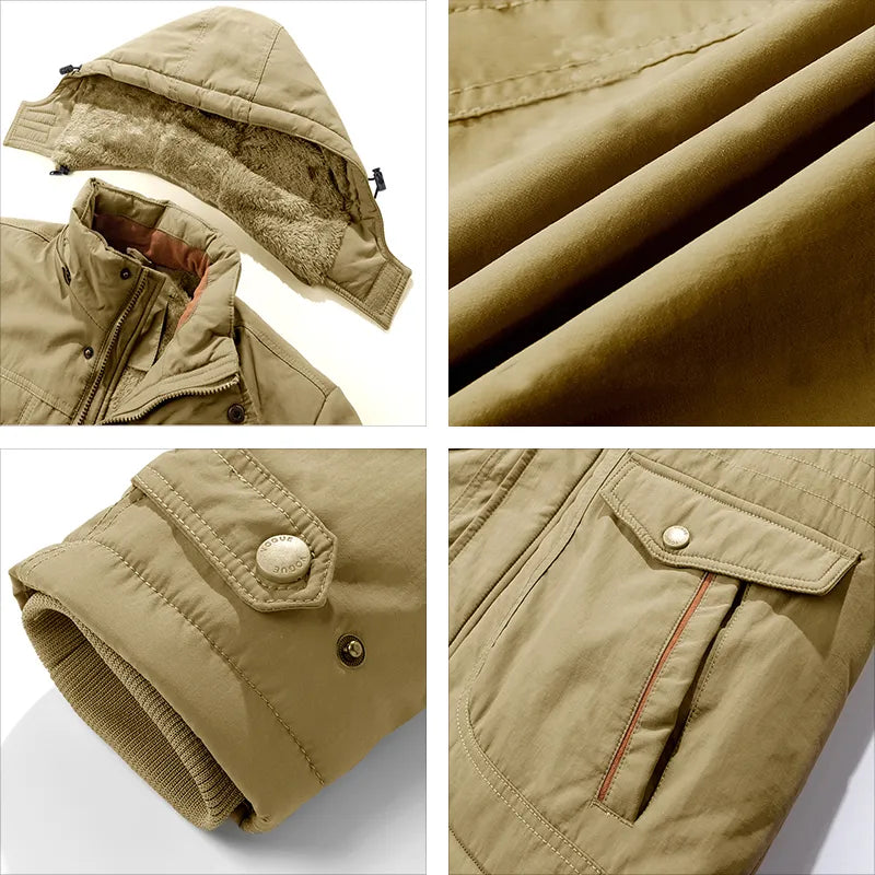 Heren Winterjas Tactisch – Waterdicht & Gevoerd met Afneembare Capuchon