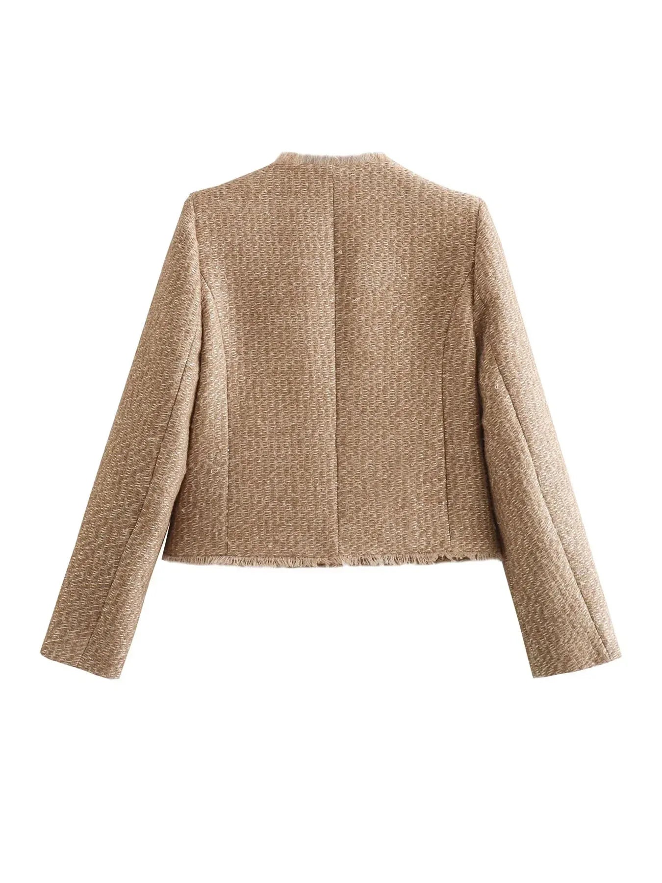 Dames Tweed Blazer Tweedelig – Met Knopen en Zakdetails