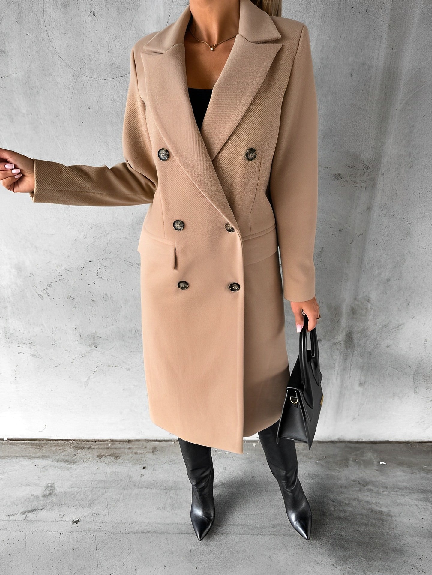 Damen Doppelreihiger Mantel - Klassische Eleganz für Jeden Anlass