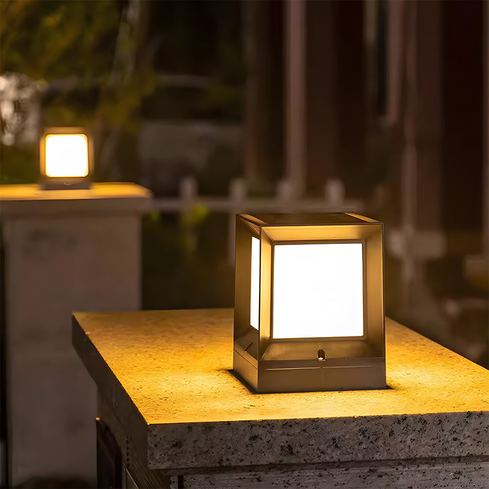 Modern Black Solar Power Outdoor Lantern LED Wall/Floor Lights