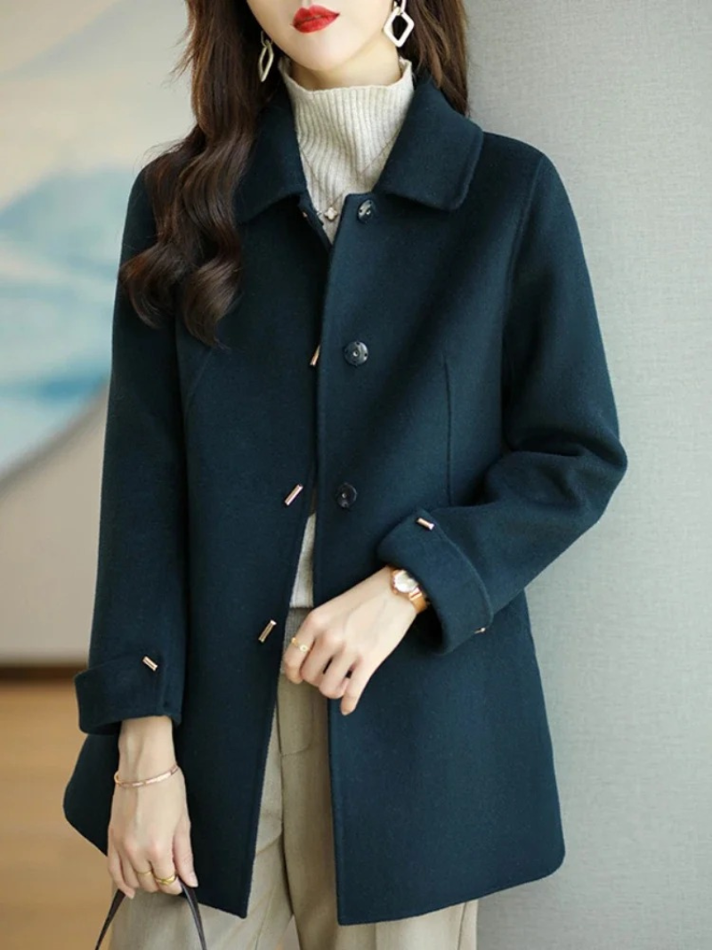 Dames Klassieke Petite Trenchcoat met Puntkraag – Ideaal voor Herfst en Winter