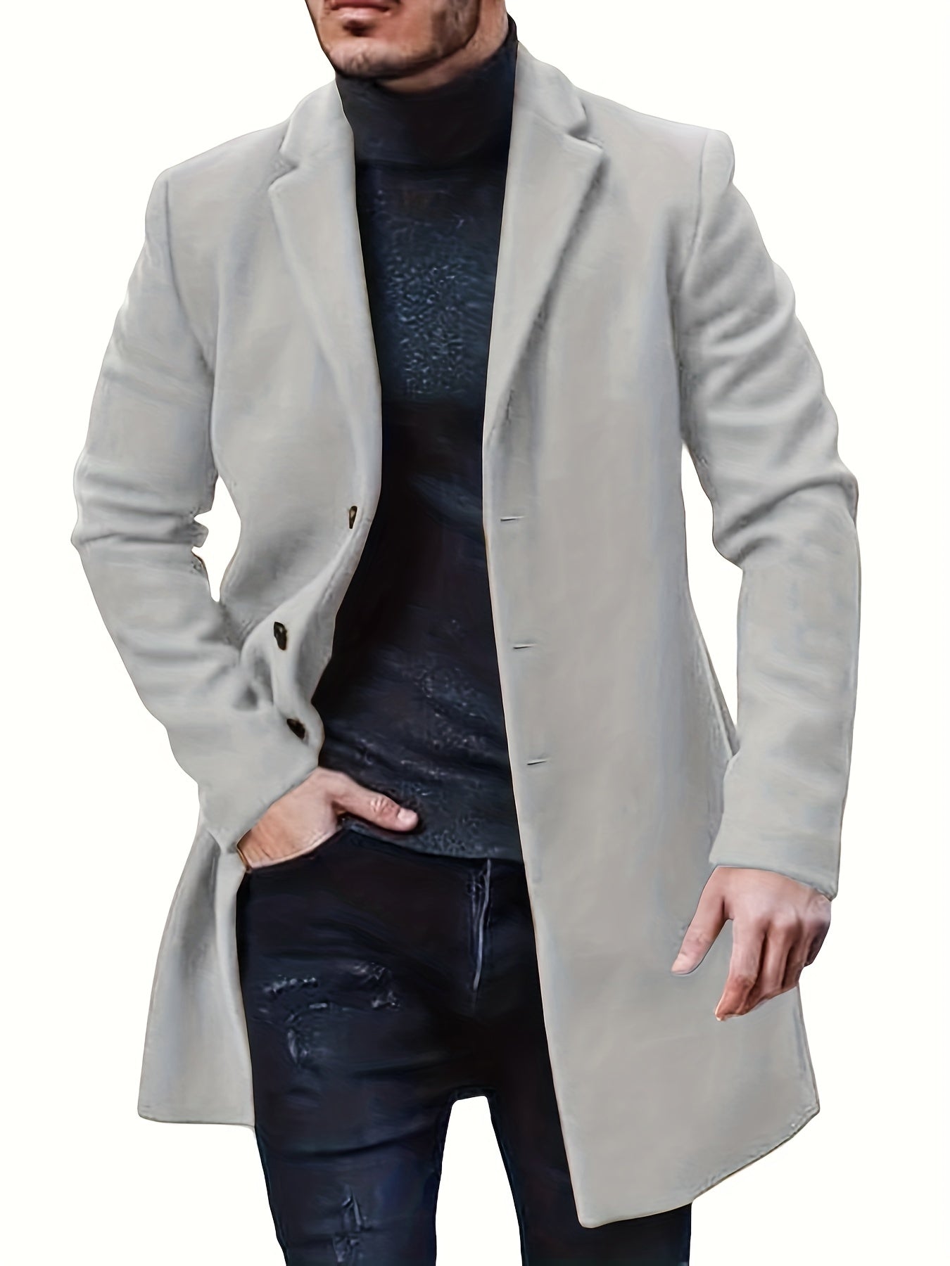 Heren Winterjas met Knoopsluiting – Elegant en Warm