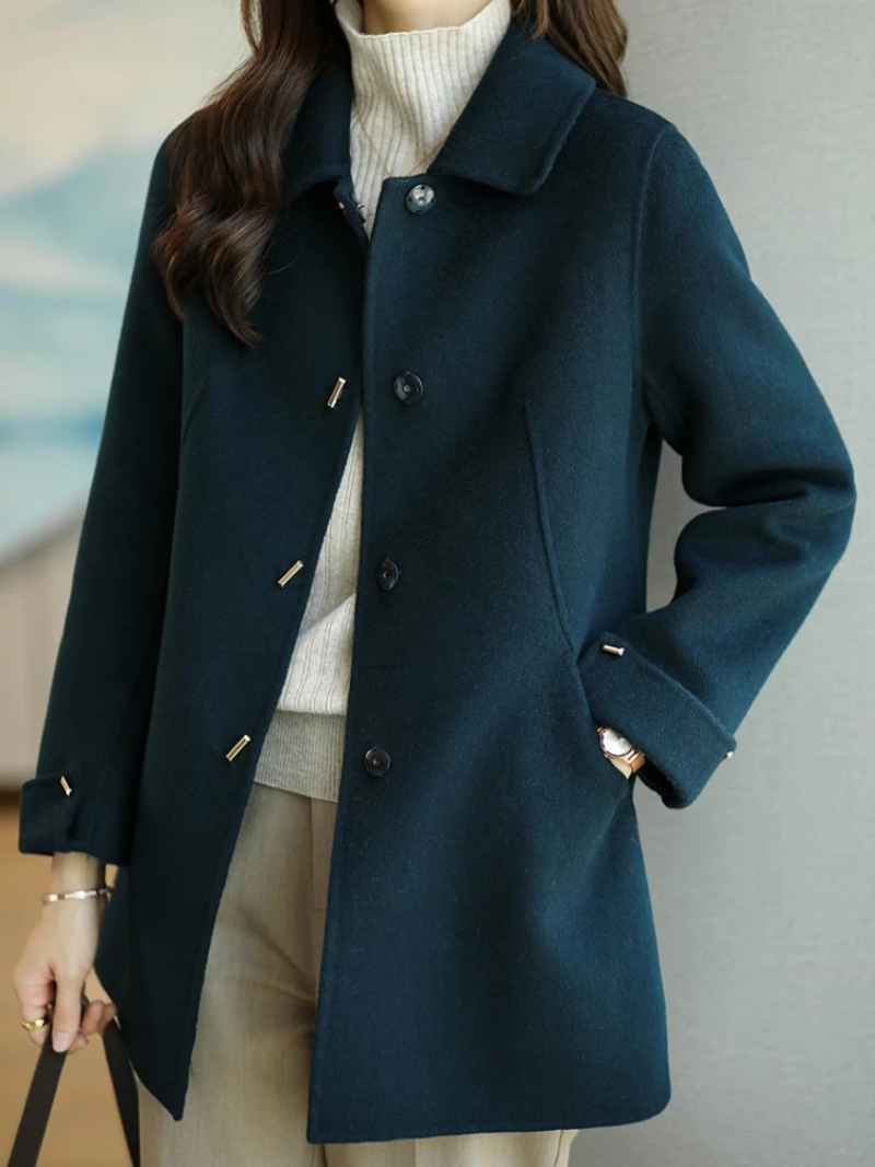 Dames Klassieke Petite Trenchcoat met Puntkraag – Ideaal voor Herfst en Winter