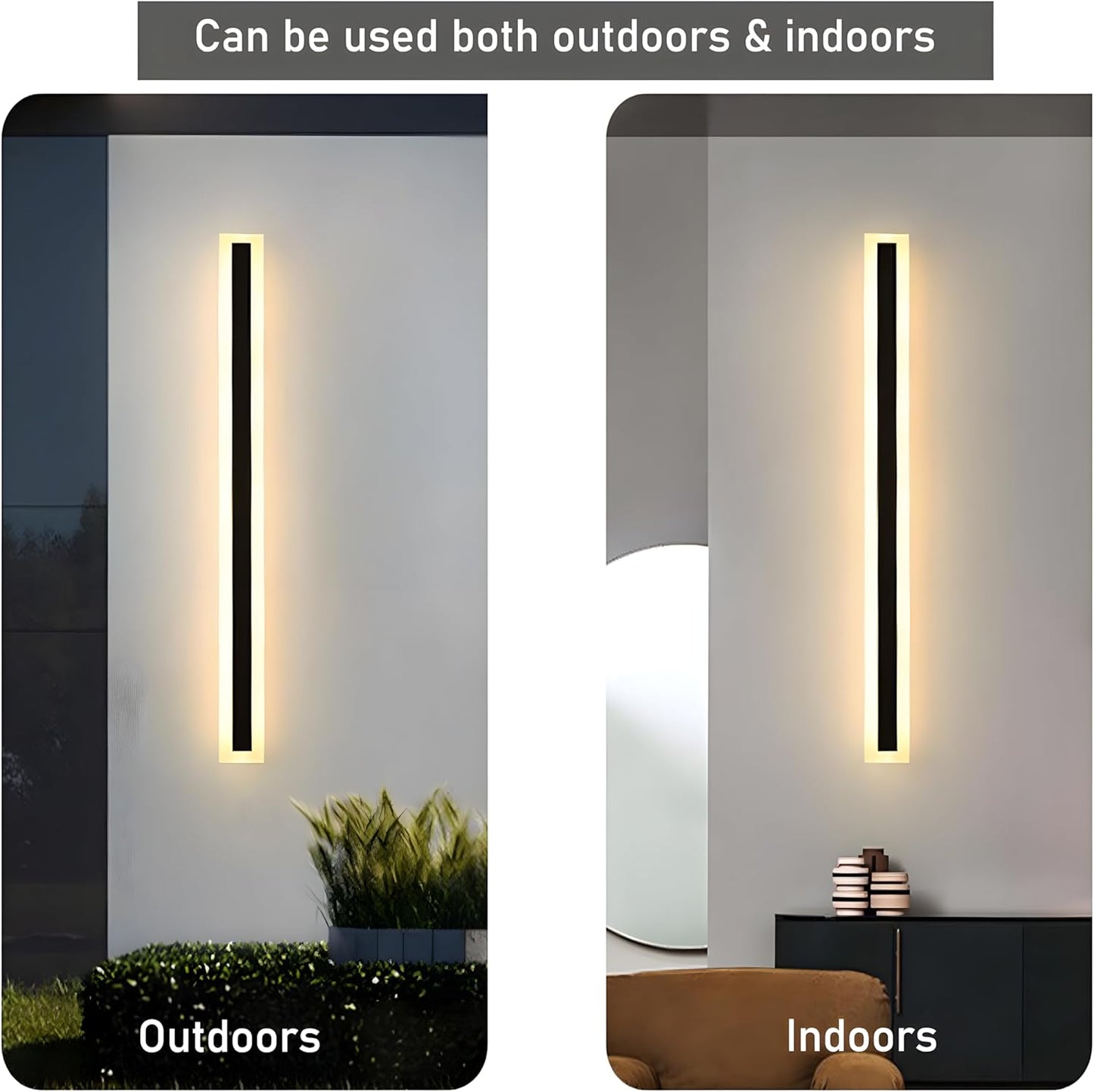 IP65 Moderne Minimalistische Buitenlamp – Zwarte LED Wandlamp in Acryl voor Tuin, Gevel of Padverlichting