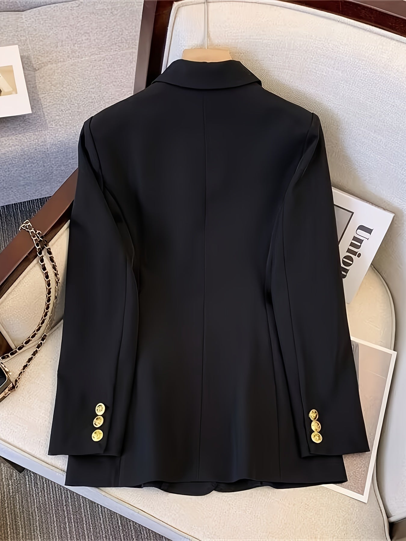 Elegante Slim Fit Dames Blazer met Gouden Knopen