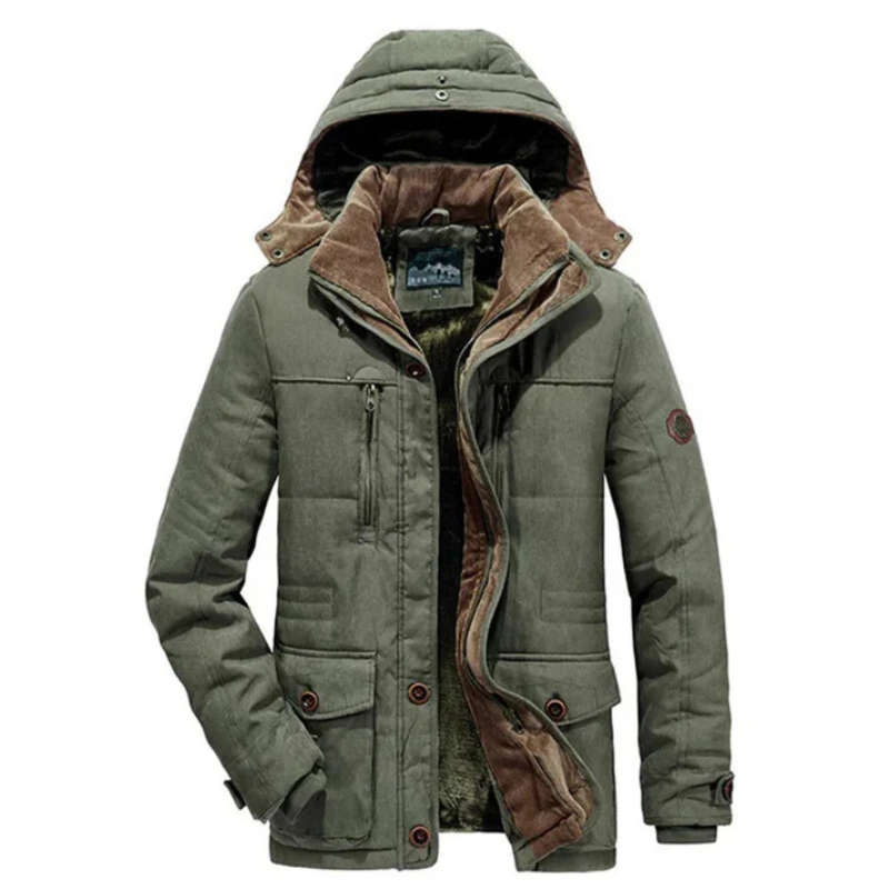 Heren Gewatteerde Outdoor Winterjas met Capuchon – Ideaal voor Herfst en Winter