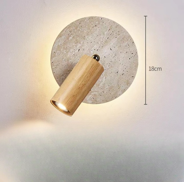 Travertin Draaibare Wandlamp voor Slaapkamer