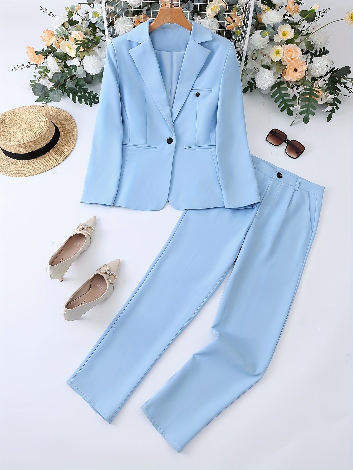 Dames Blazer Set met Reverskraag – Klassiek & Elegant – Geschikt voor Elk Seizoen
