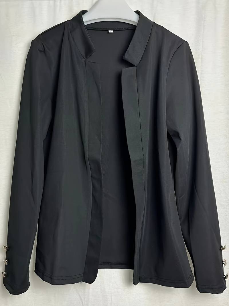 Freizeit Damen Blazer mit Knöpfen – Leichter Baumwolle, Lange Ärmel