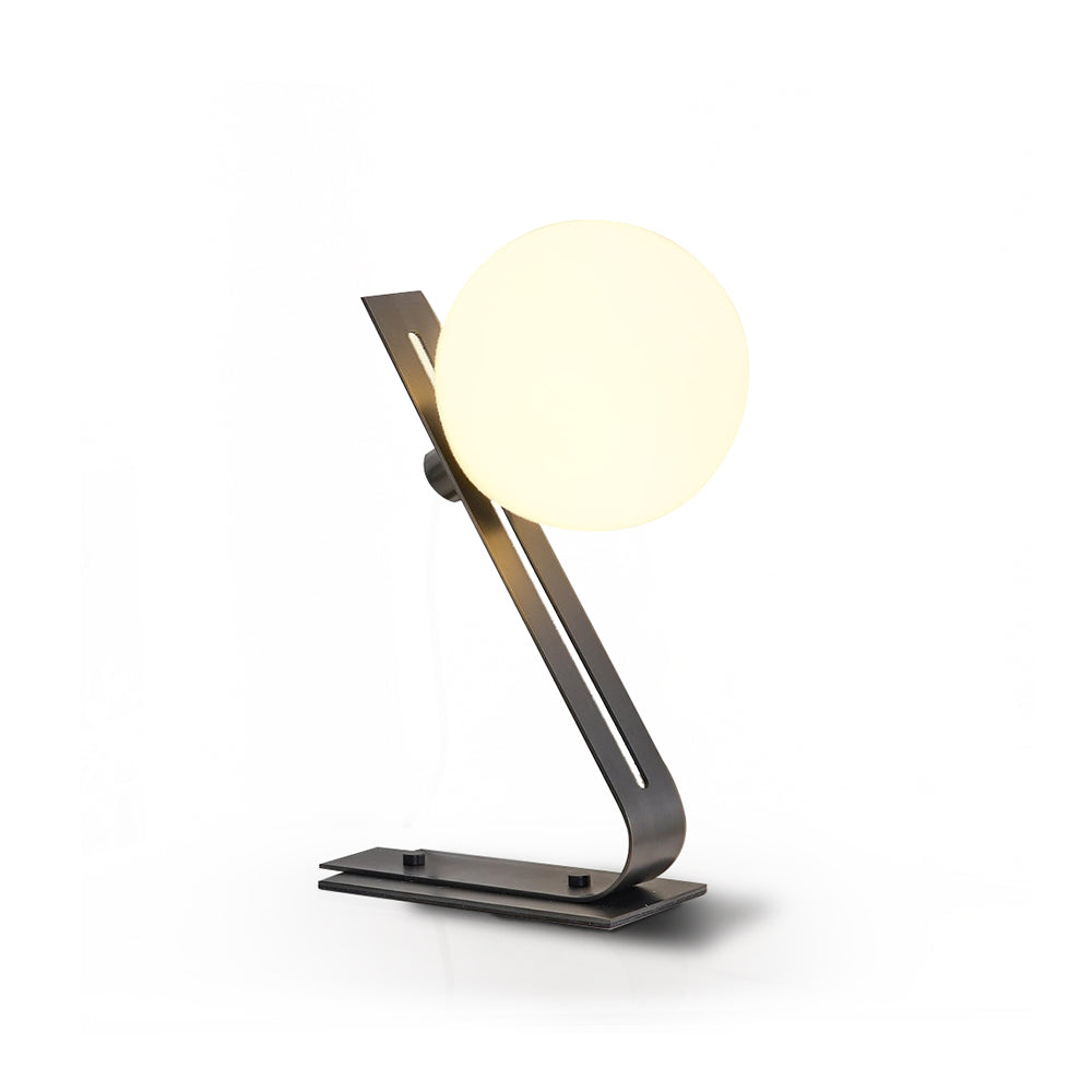 Arandela Tafellamp - Elegante Brass en Witte Glas Lamp Table lamp Myna Mode