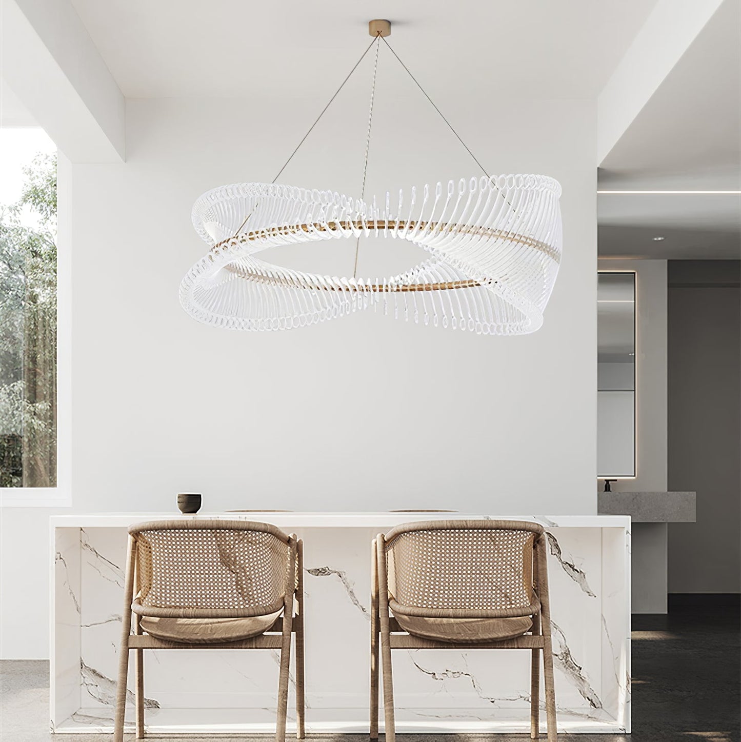 Moderne Hanglamp – Goudkleurig Metaal met Acryl Accenten