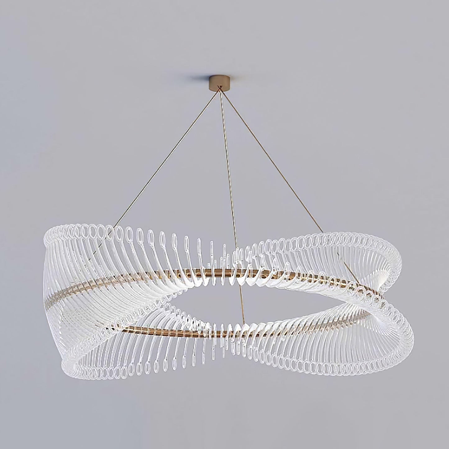 Moderne Hanglamp – Goudkleurig Metaal met Acryl Accenten