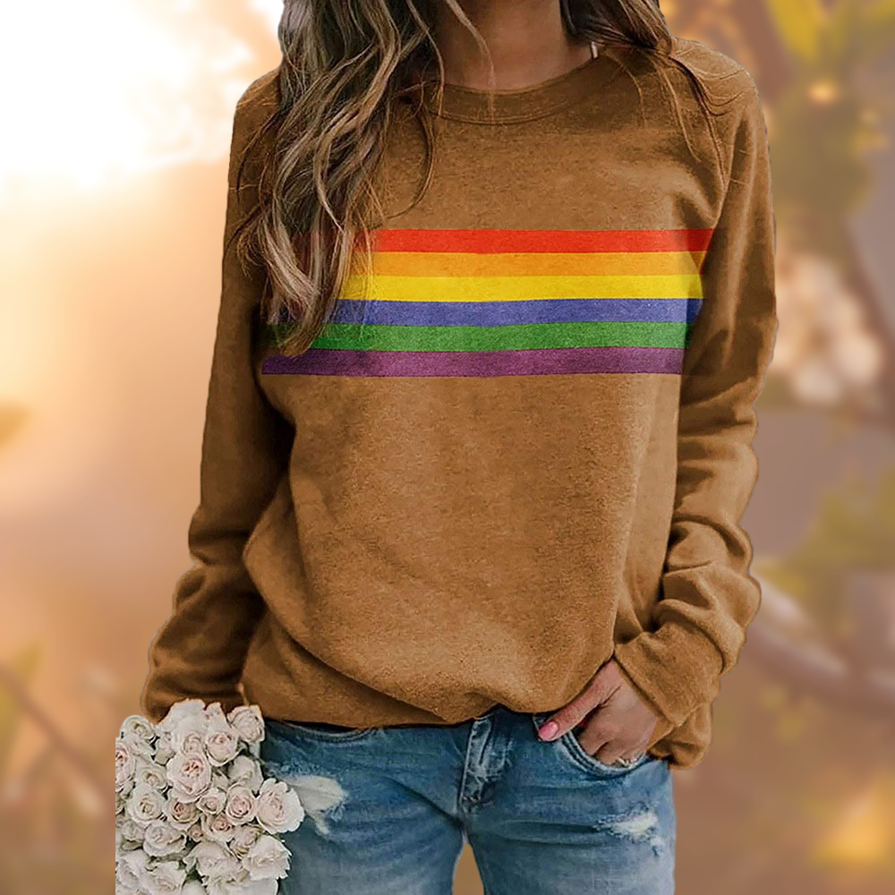 Myna – Zachte Katoenen Trui met Regenboogstrepen